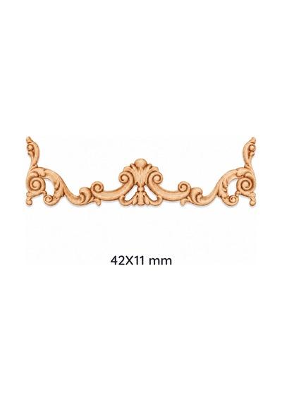 Kontraplak Aplik 42x11 Mm Dekoratif Ahşap Süsleme Belirtilmemiş