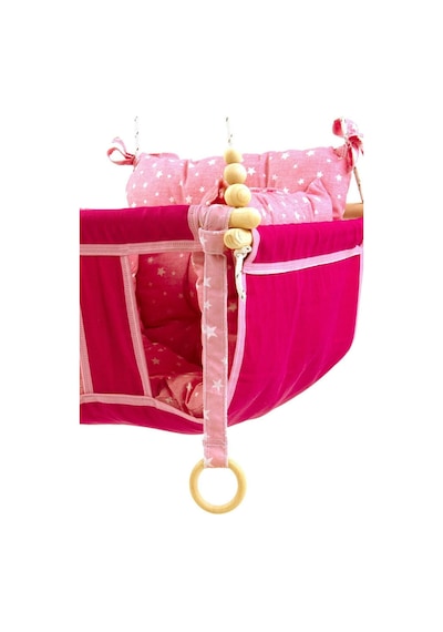 Bundera Wag Swing Pembe Çocuk Ahşap Salıncak Bebek Hamak