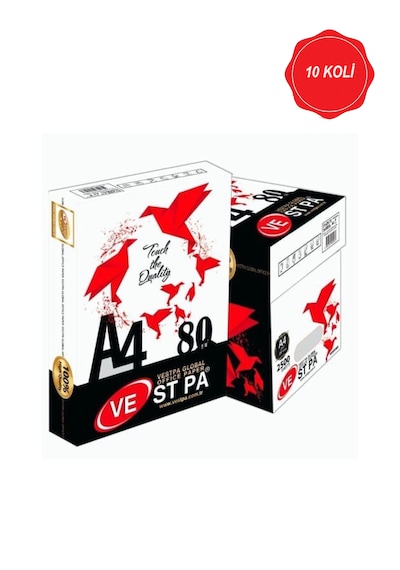 Vestpa 80 Gram A4 Fotokopi Kağıdı 10 Koli