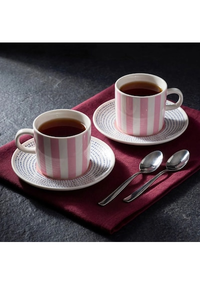 Güral Porselen Mental 4 Parça Çay Fincan Takımı 6566 Açık Pembe