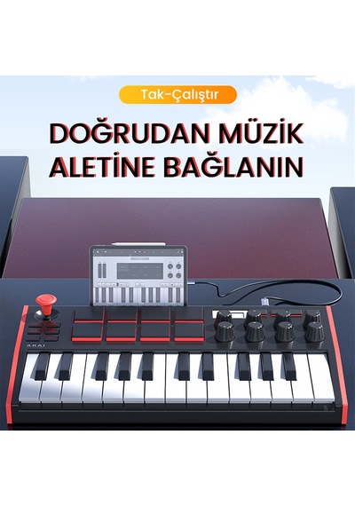 Veggieg Lightning To Mıdı Usb-b Apple Uyumlu iPhone iPad Müzik Enstrüman Kablosu