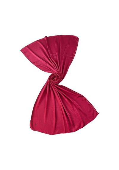 Mim Eşarp Mısırlı Eşarpları Taşlı Jan Jan Abiye Şal 75x190 Cm Kırmızı