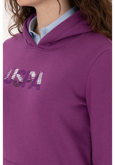 U.S. Polo Assn. Kadın Menekşe Kapüşonlu Basic Sweatshirt 50307711-VR037