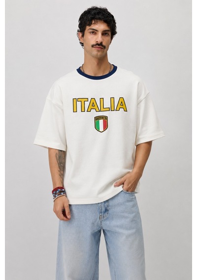 Fıfa World Cup 26 İtalya Oversize Tişört Beyaz