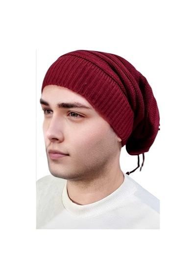 Uniquetrenders 2'li Erkek Kışlık Triko Örgü Bere Ve Boyunluk Bordo-bordo Bordo