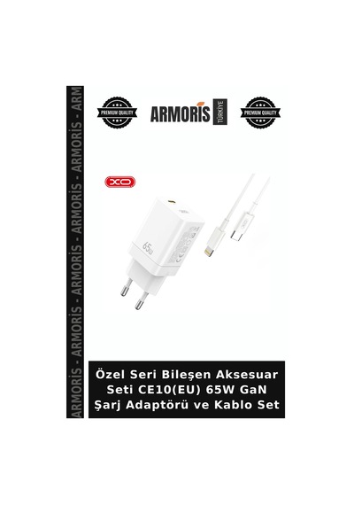 Özel Seri Bileşen Aksesuar Seti Ce10 Eu 65w Gan Şarj Adaptörü Ve Kablo Set