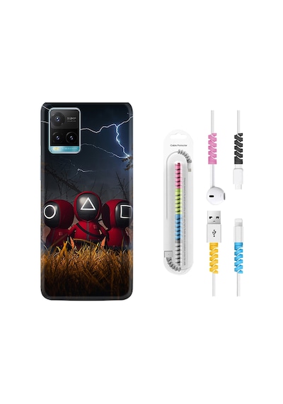 Vivo Y21S Kılıf Kablo Koruyuculu Game 1807