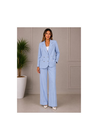 Gül&can Butik Kadın Bebe Mavisi Blazer Ceket Pantolon Takım Mavi