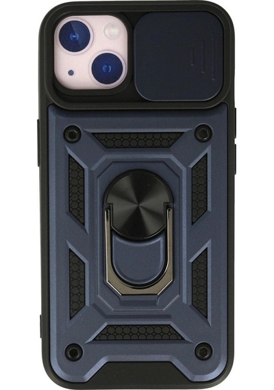 Apple iPhone Uyumlu   15 Kılıf Pars Lens Yüzüklü Silikon - Lacivert