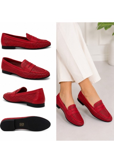 N Napa Shoe Np.22201.kırmızı Deri Babet