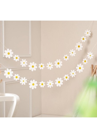 24parça Papatya İyiki Doğdun Banner Happy Birthday İpli Duvar Süs