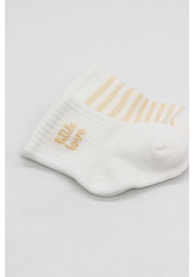 Erturkstore Penye Soket Çorap 2li 10139 Ekru Somon Çok Renkli