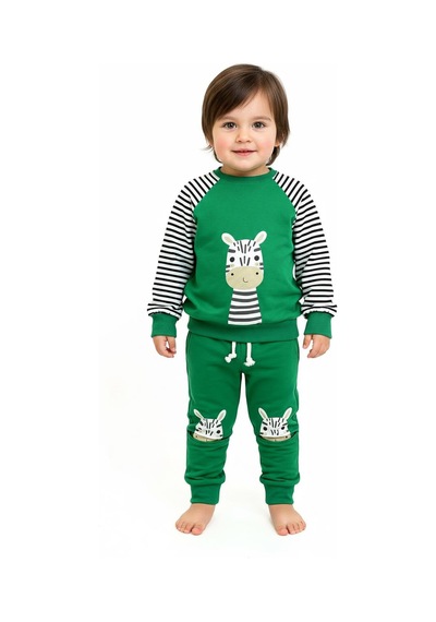 Miababy Figür Baskılı 2 Li Takım Yeşil