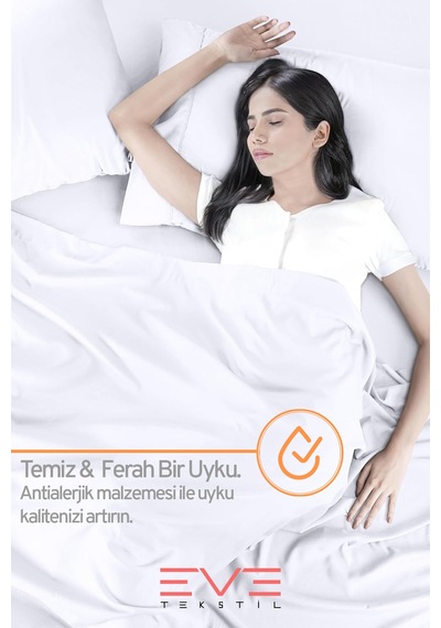 Eve Tekstil Fitted Yüksek Kaliteli Penye Kumaş Çift Kişilik Lastikli Çarşaf Beyaz
