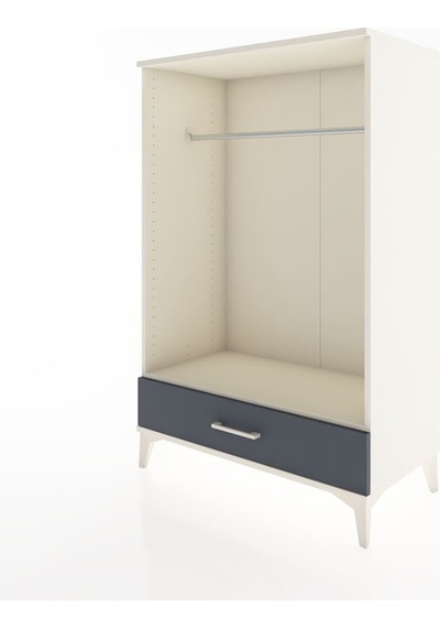 Hyperion Dolap Tek Raflı Tek Çekmeceli Tek Askılı 88x44x134 Aytaşı-antrasit Aytası