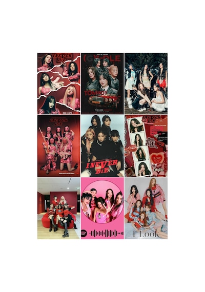 Kpop- G I-dle Müzik Grubu 2 No Desenli Tasarım Ozel Seri Fotokart Seti