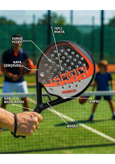 Karbon Fiber Padel Raketi Kırmızı