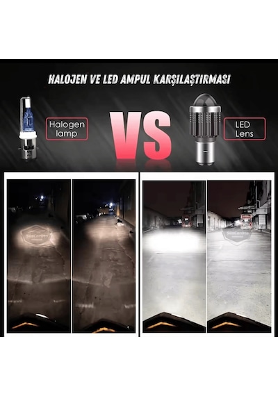Fiat Tipo 1993-2000 Uyumlu Mercekli Far Ampulü Led Xenon Beyaz Renk Far Şimşek Etkili Csp Led Lamba Uzun Kısa 2 Adet Takım