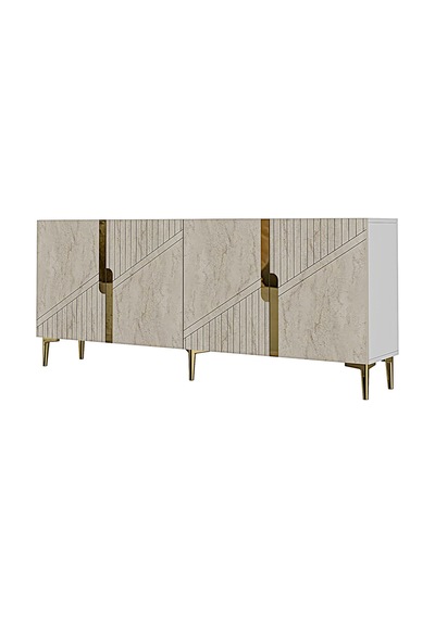 Ceneyra KA1828BTG Evva Konsol Ve Tv Sehpası BEYAZ - TRAVERTEN - GOLD 180cm Ceneyra KA1828BTG Evva Konsol Ve Tv Sehpası BEYAZ - TRAVERTEN - GOLD 180cm
