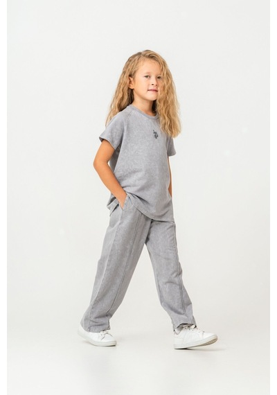 U.s. Polo Assn. Kız Çocuk Gri Pijama Takım Gri