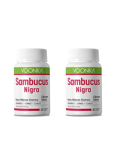 2 Kutu Voonka Sambucus Nigra (Kara Mürver ) Çiğneme 42 Tablet
