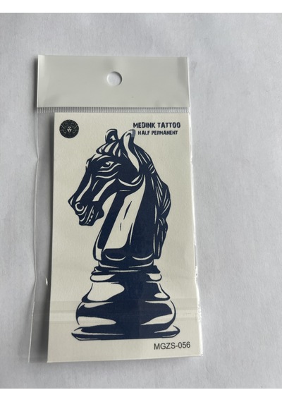 At Satranç 11x8 Cm Yarı Kalıcı Geçici Dövme Yapıştırma Dövme