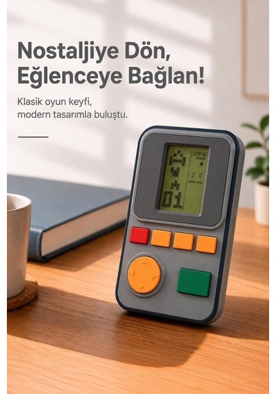 Delux Serisi Set Hediye Grisiz Oyun Kolu Atari Joystick Tetris Gameboy Gc011 Gri