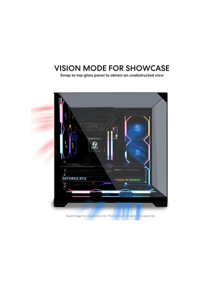 Lian Li O11 Vision Kompakt Siyah Çelik Temperli Cam Atx Orta Kule Bilgisayar Kasası-geri Bağlantı Desteği-o11vpx