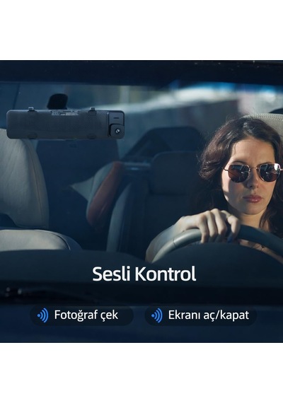 4k Aı Araç Kamerası, Ön Ve Arka Kamera, Wi-fi Bağlantılı, Sesli Kontrol, 12 İnç Dokunmatik Ekran, Loop Kayıt, G-sensör, Park Modu, Gps Yok