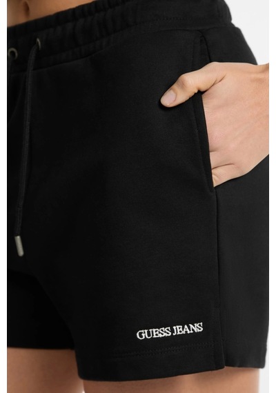 Guess Kadın Siyah Nakışlı Jean Şort Çok Renkli