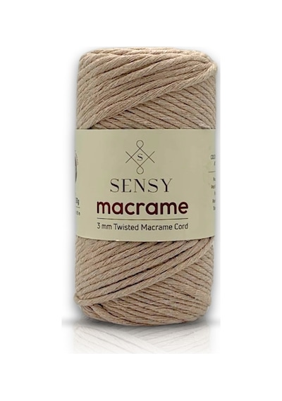 Sensy Premium Taranan Makrome Makrame Hobi Ipi Sütlü Kahve
