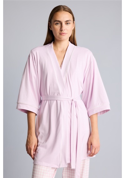 Defacto Ultra Yumuşak Regular Fıt Wrap Yaka Softshell Sabahlık H1279ax26smpr336 Mor-pr336
