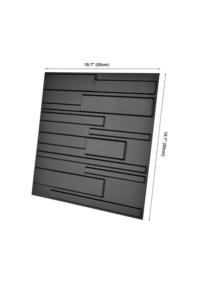 A10032bk Dekoratif Pvc Duvar Panelleri, 32 Ayak Kare, 3d Dikdörtgen 3-siyah, Sq Ft