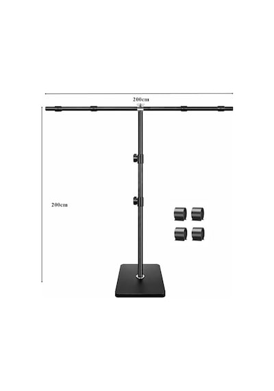 200x200cm 2x2mt Tutucu Pvc Background Backdrop Çekim Standı T Stand Bar + Yeşil Green Fon Perdesi