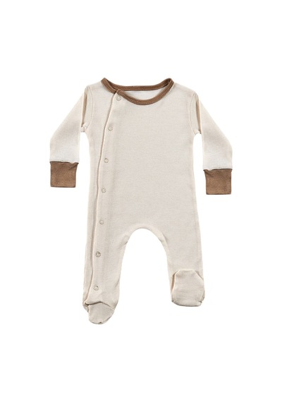 Tinylamb Milky Chocolate Bebek Tulum Takımı 2 Parça Unisex Organik Pamuk Yenidoğan Hediye Seti Kahverengi-krem