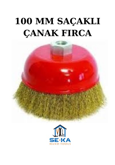 Saçaklı Çanak Tel Fırça 100 Mm Spiral Taşlama Uyumlu Pas Boya Temizleme Metal Fırça