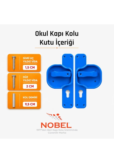 10 Adet Okul Kapı Kolu Kreş, Anaokulu Ve Sınıf Kapıları İçin Çocuk Korumalı Emniyetli Dayanıklı Plastik Kapı Kolu - Mavi