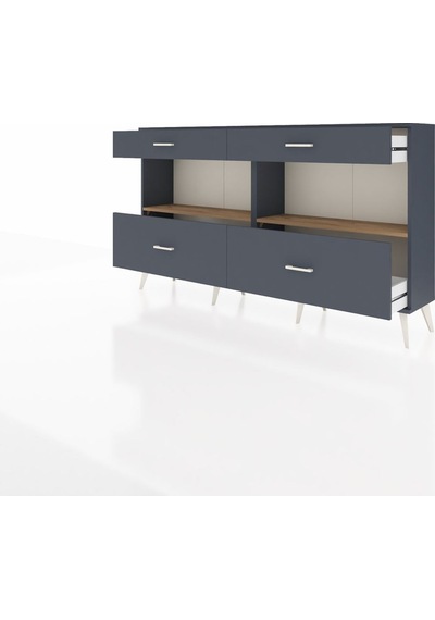 Arges Konsol 2 Raflı 4 Çekmeceli 176x30x99 Antrasit-çam/antrasit Antrasit-çam/antrasit Arges Konsol 2 Raflı 4 Çekmeceli 176x30x99 Antrasit-çam/antrasit Antrasit-çam/antrasit