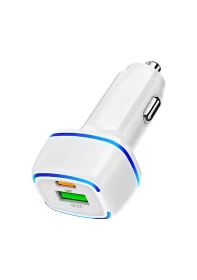 Araç Şarj Adaptörü, Dual Port Pd Ve Standart Usb, Led Işıklı