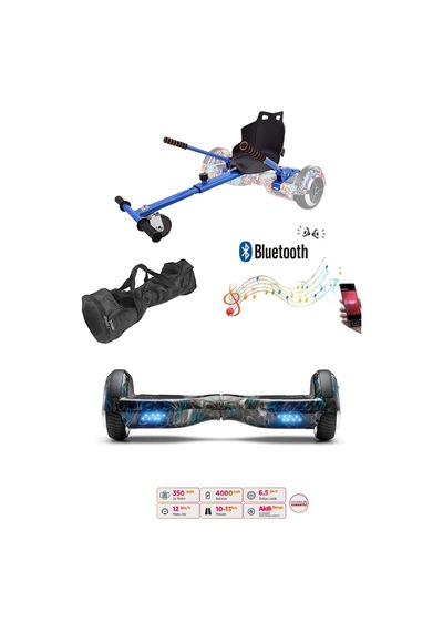 Citymate Elektrikli Kaykay Hoverboard Akıllı Denge 6.5 Inch + Hoverkart + Çanta Extrem Paket D18