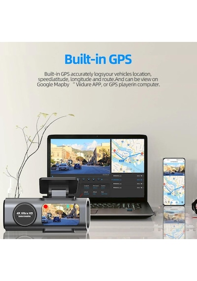 Yeni Çift Lens 4k Sürüş Kaydedici Mini Kamera Gps Wifi 1080p Arka Görüş Kamerası İle 24 Saat Park Etme Gece Görüş Kara Kutu Araç İçi Kayıt 64 Gb