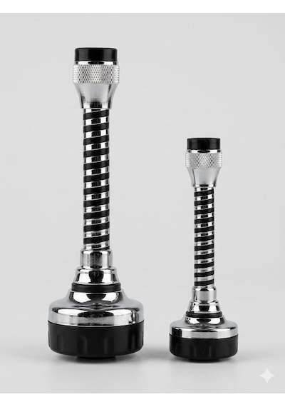 Esnek 2 Fonksiyonlu Metal Musluk Başlığı Filtreli Su Tasarruf Aparatı Tüm Musluklara Uyumlu 15 Cm