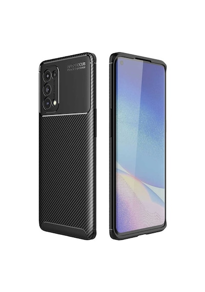 Adige Oppo Reno 5 5g Kılıf Negro Karbon Desen Silikon
