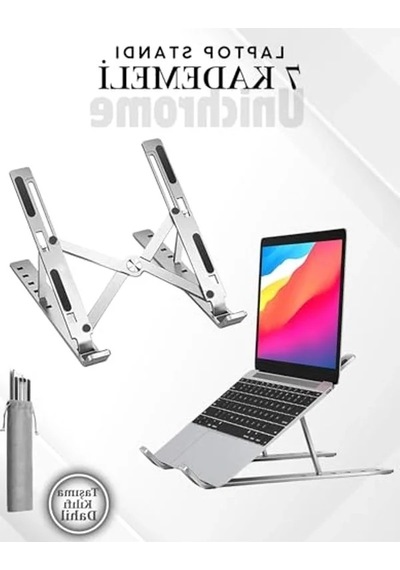 Ayarlanabilir Laptop Yükseltici Stand, Metal Tasarım, Tüm Modellerle Uyumlu