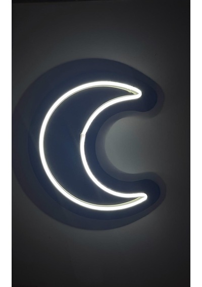 Dgrk Led Ay Figürlü Dekoratif Duvar Aydınlatması Mdf Beyaz