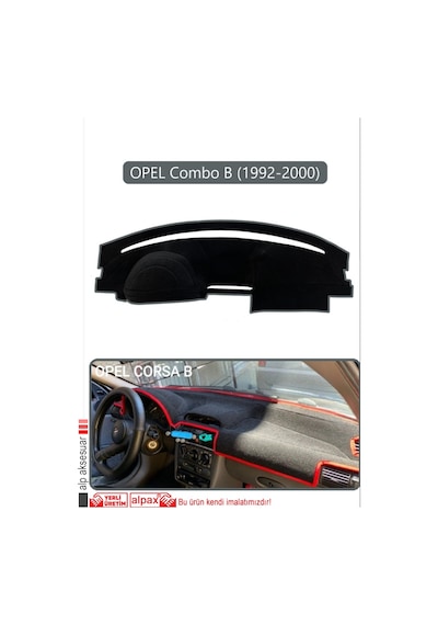 Opel Corsa B Combo B 1992-2000 Torpido Koruma Halısı Gri Kenar