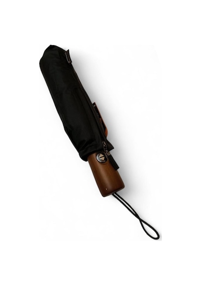 Baginn 10 Telli Tam Otomatik Şemsiye Ahşap Saplı 33 Cm Boy 105 Cm Çap Rainwalker Siyah Renk 001