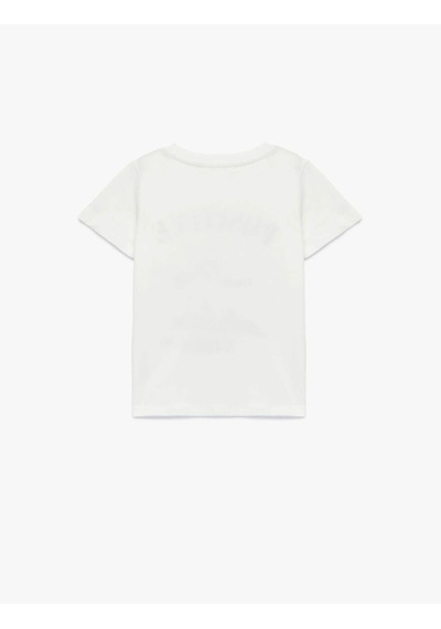 Koton Kedi Baskılı Ekru Kız Çocuk T-shirt 6skg10109ak Ekru