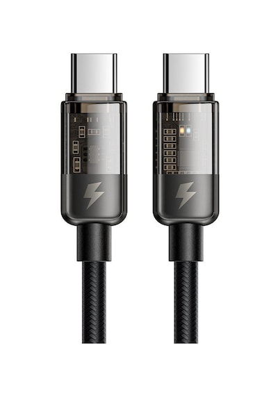 Mcdodo Ca-2840 Type-c To Type-c 100w Led Işıklı Power Off Hızlı Data Şarj Kablosu 1.2m - Siyah