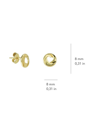 Goldkupe 14 Ayar Kalp Altın Küpe 1,10 Gr-656